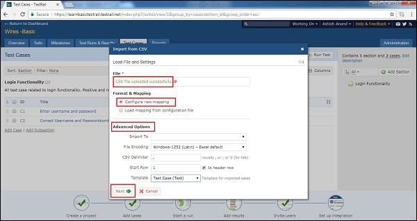 1st Step Of Import TestCases Process