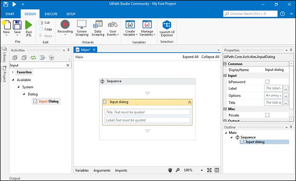Automation Input Dialog Project Step5