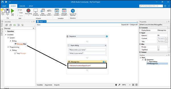 Automation Project writing Message Step8